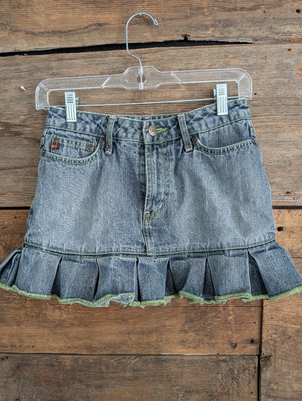 l.e.i. Teen's Jean Mini Skirt/Shorts Size 00/XS Y2K Style